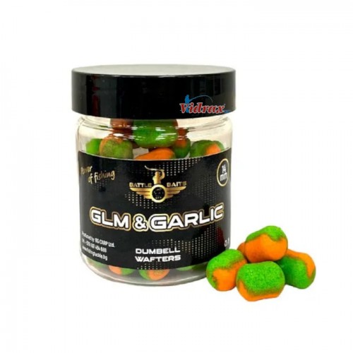 Дъмбели Dumbell Wafters 14 мм GLM & Garlic (миди и чесън) BB0422 - Battle Baits Дъмбели Dumbell Wafters 14 мм GLM & Garlic (миди и чесън) BB0422 - Battle Baits